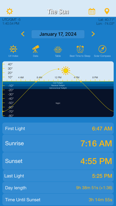 The Sun: Sunrise sunset Times Screenshot