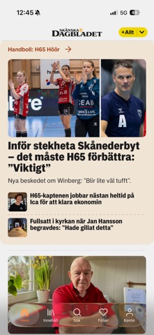 Skånska Dagbladet screenshot