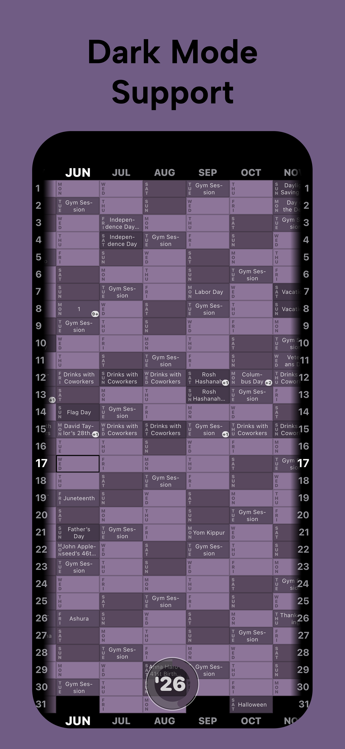 My Year - Annual Calendar