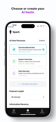 Spark - AI Music & Podcasts iPhone screenshot