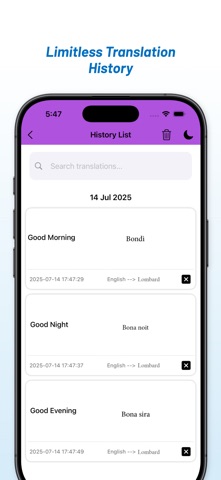 English - Lombard Translator screenshot