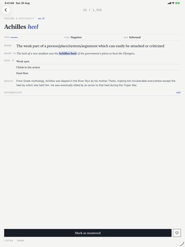 Idioms and Phrases. iPad screenshot
