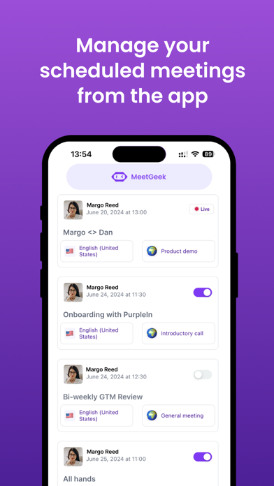 Smart AI Note Taker - MeetGeek iPhone screenshot 7 - Productivity app