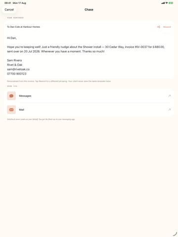 SoloDock: Invoices and Jobs iPad screenshot
