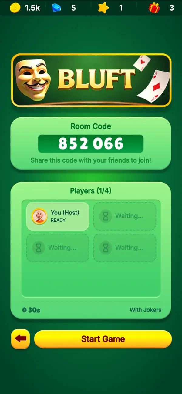 Screenshot #2 pour Bluft Card Game: Truth or Lies