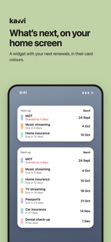 Kavvi: Renewal Reminders screenshot 6