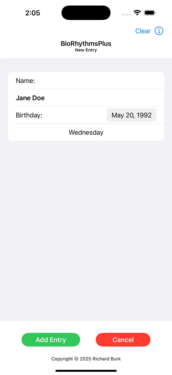 Screenshot #3 pour BiorhythmsPlus