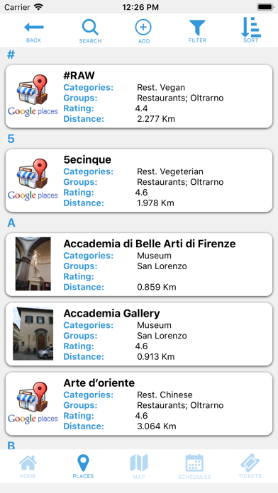 Andiamo Places Screenshot