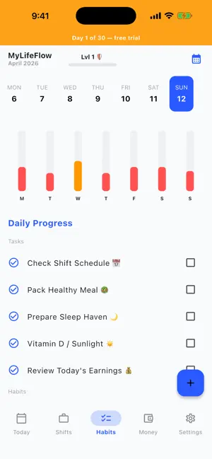MyLifeFlow: Habit & Shifts screenshot 3