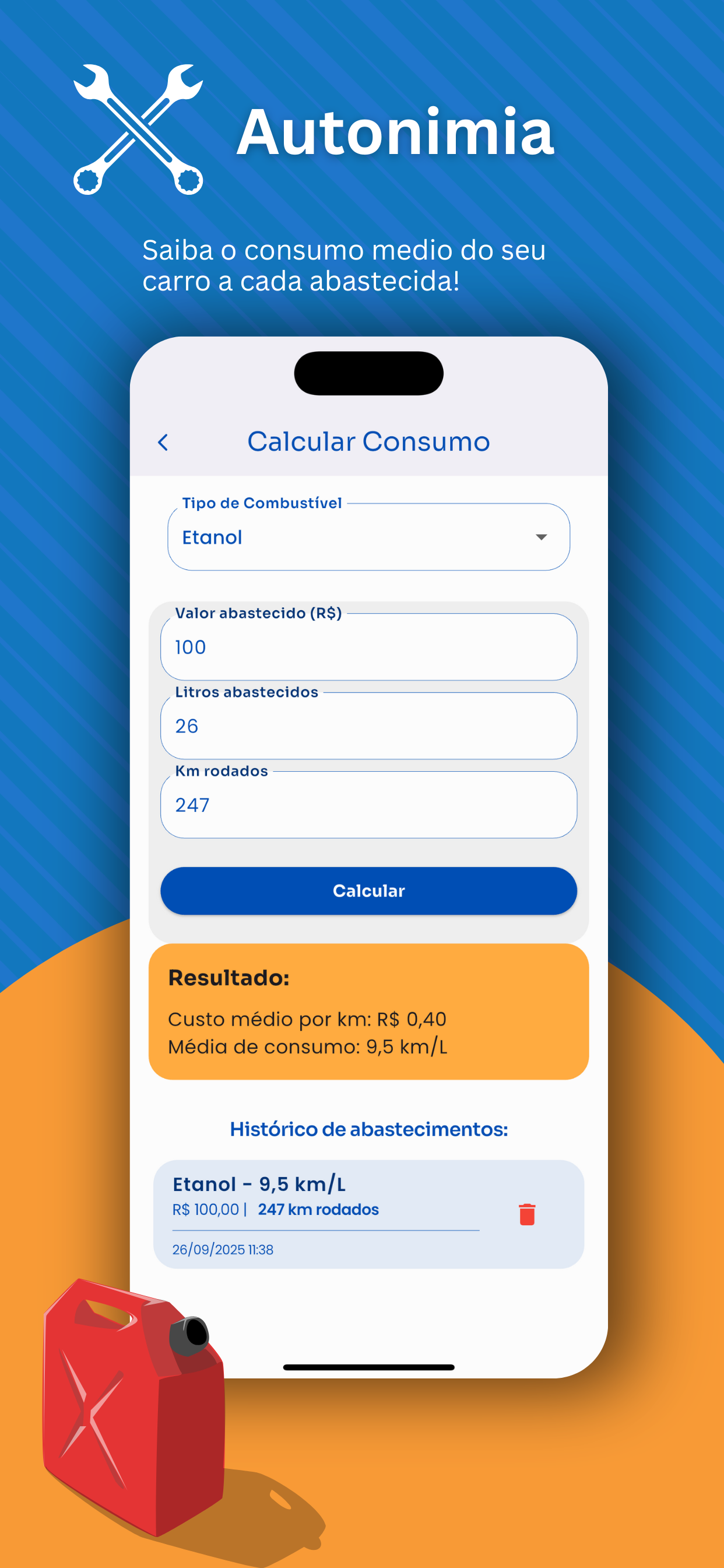 DriveCar Combustivel e Revisão