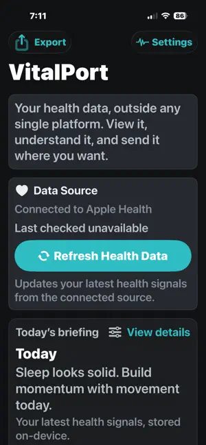 VitalPort screenshot 1