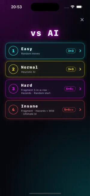 TicTacToe Wars - Neon XO screenshot 1