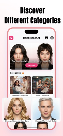AI Hair Style Changer: Try On iPhone screenshot