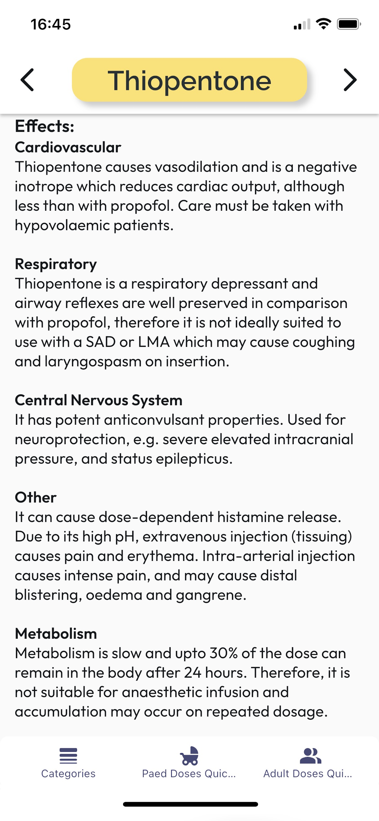 Common Anaesthetic Drugs