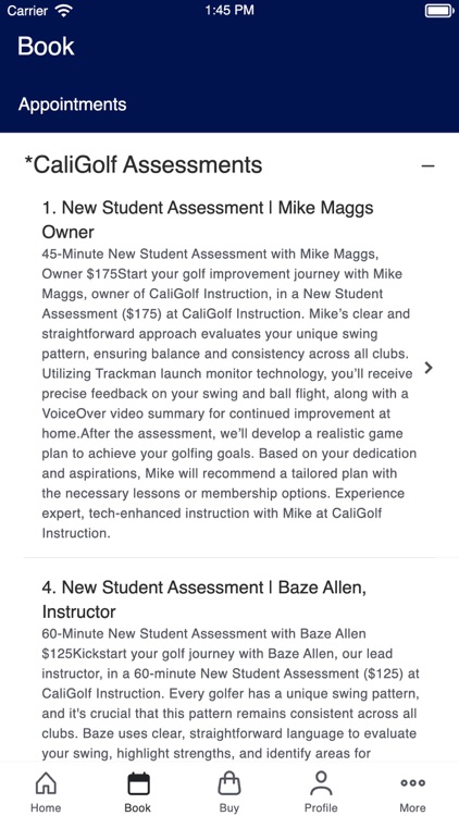 CaliGolf Instruction App