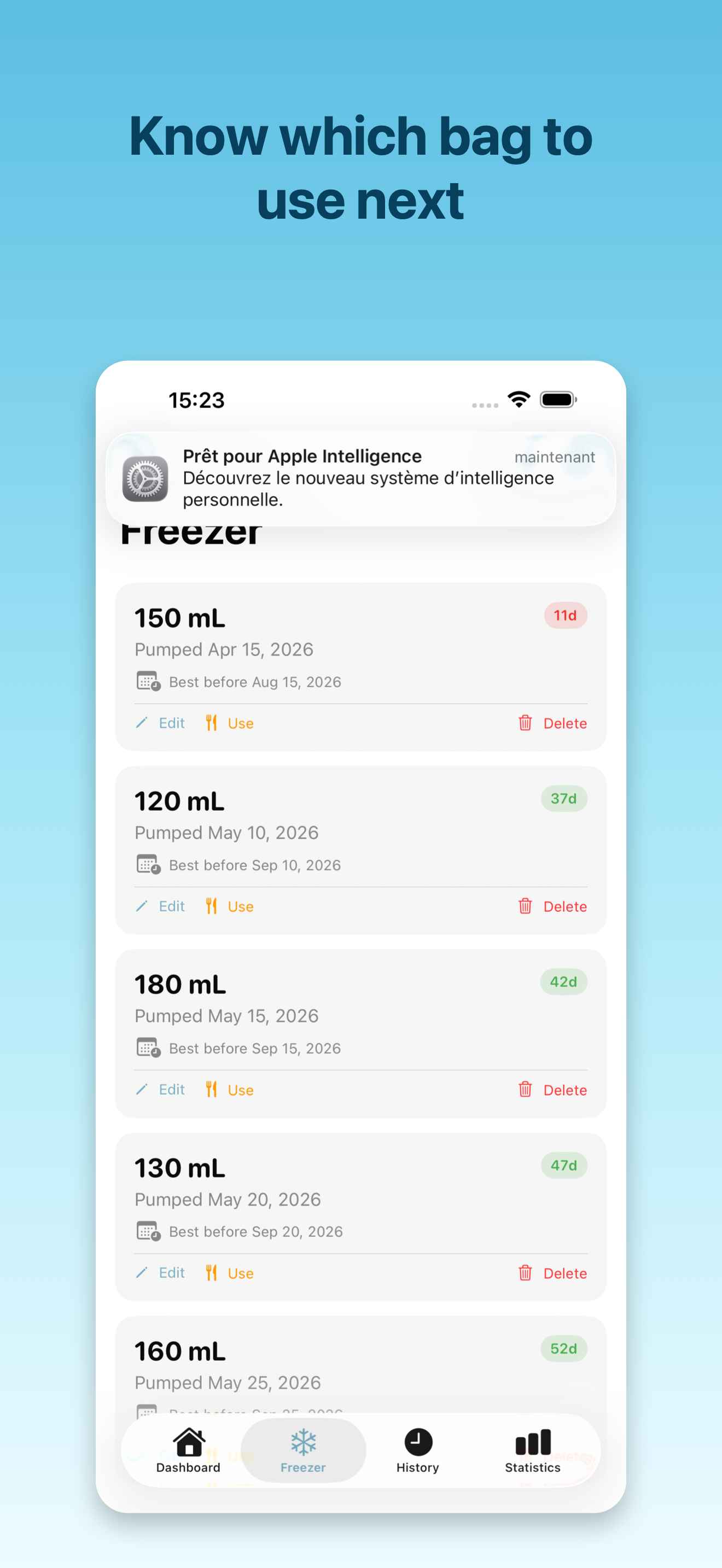 Milk Stash: Freezer Log screenshot 2