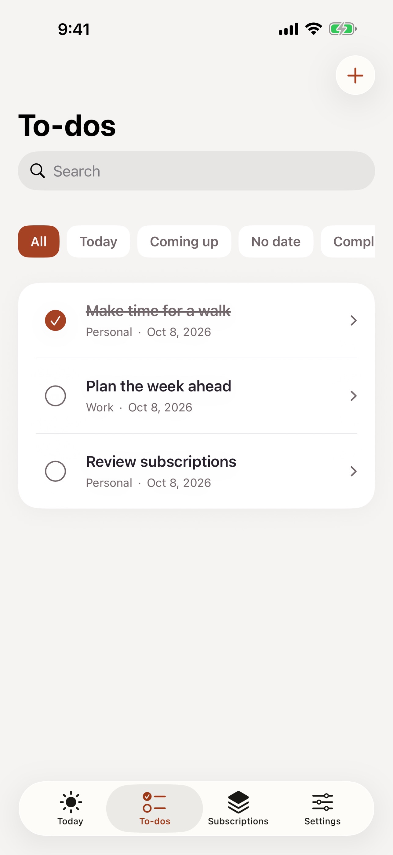 Screenshot 2 of Tally: Tasks & Subscriptions