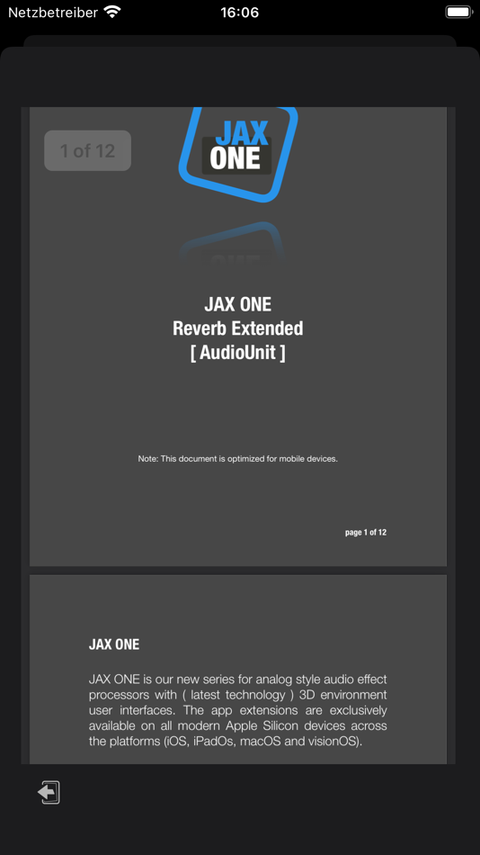 #6. JAX ONE Reverb Extended (iOS) 由: Jens Guell