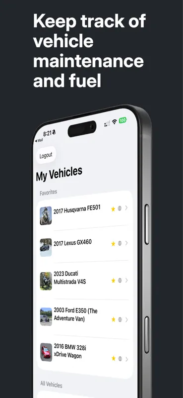MotorLogBook screenshot 1 of 4