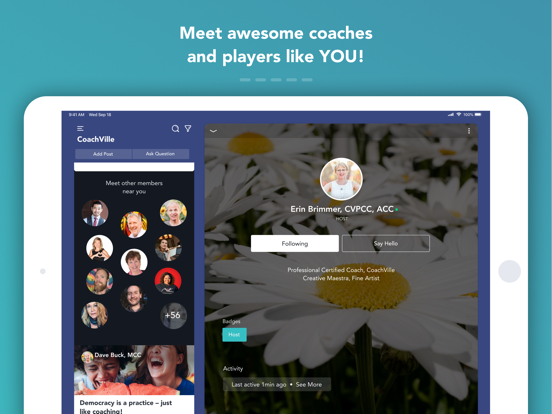 CoachVille iPad screenshot 1 - Lifestyle app