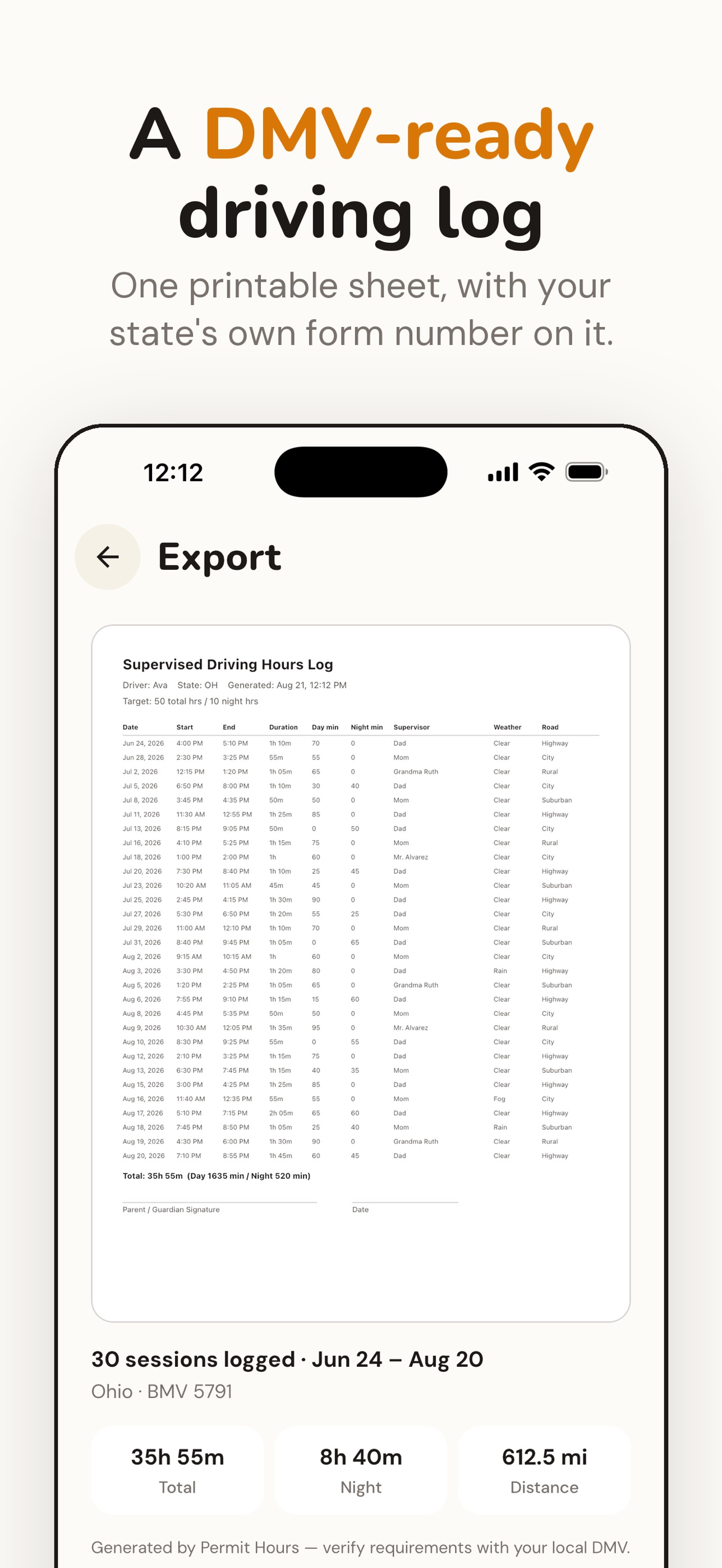Screenshot 3 of Teen Driving Log: Permit Hours