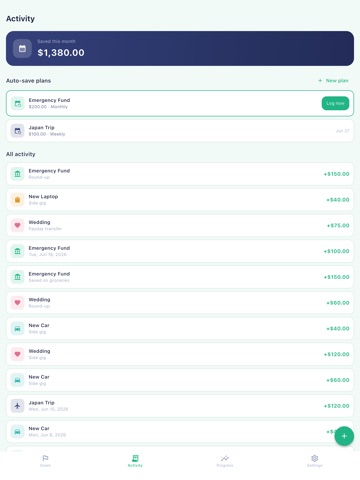 Stashly: Savings Goals iPad screenshot