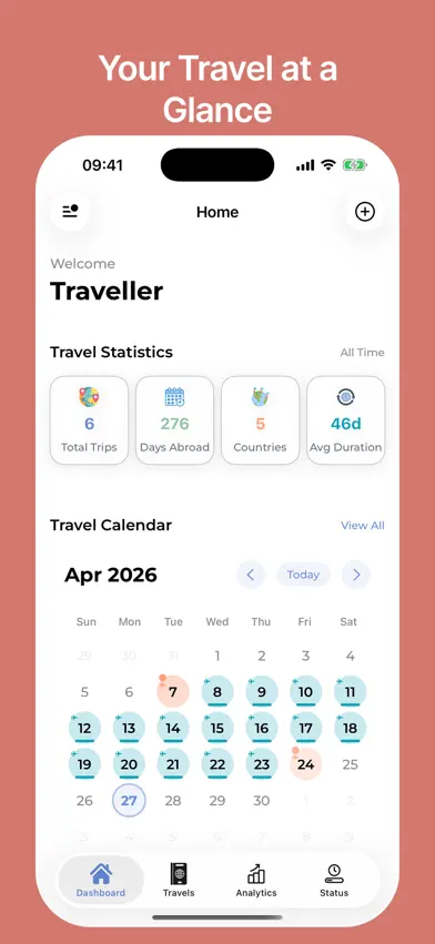 StayStat: Visa & Residency Log screenshot 1
