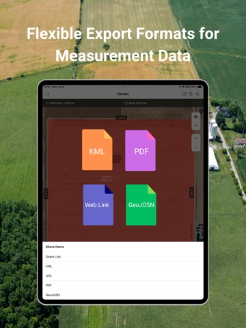 GPS Area Measure: GLandGo iPad screenshot