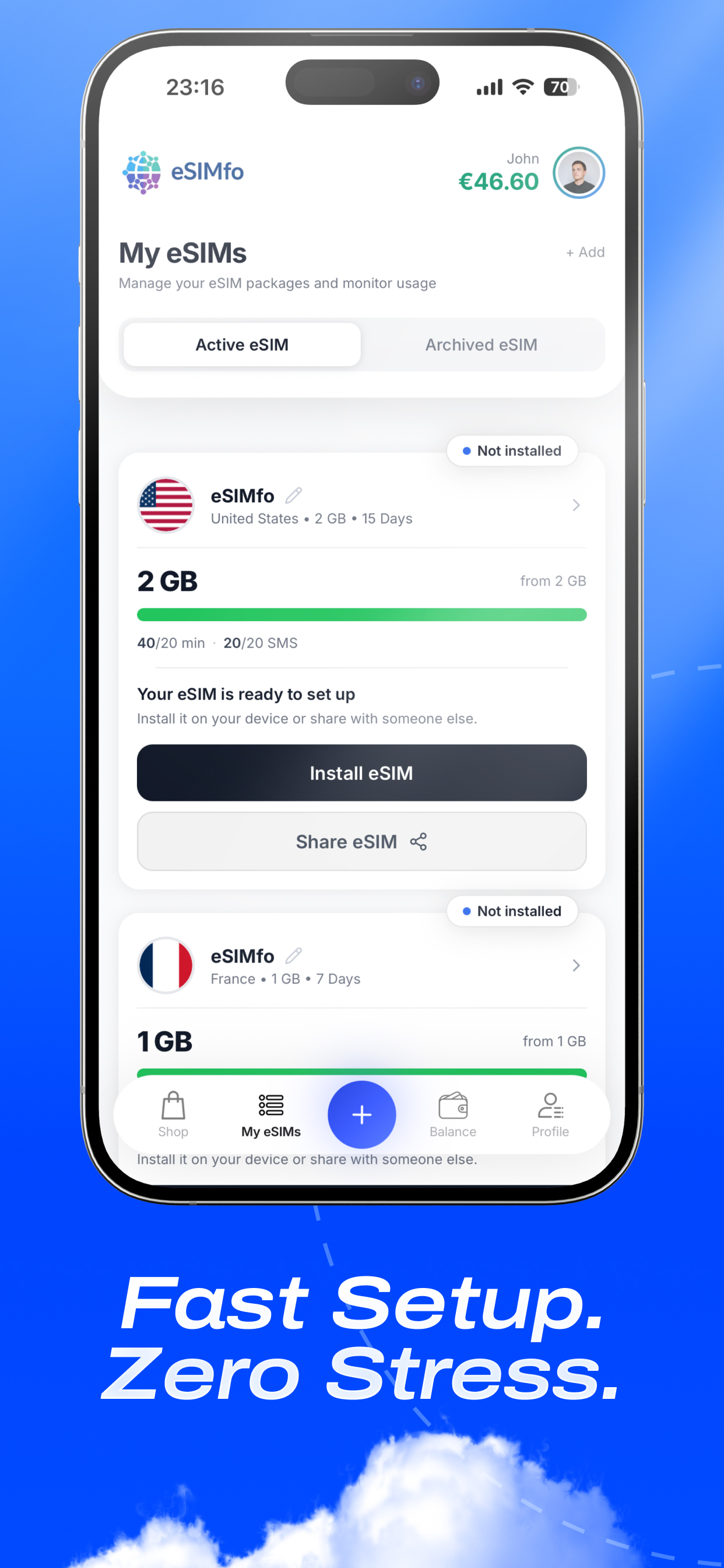 eSIMfo: Travel eSIM for iPhone screenshot 3