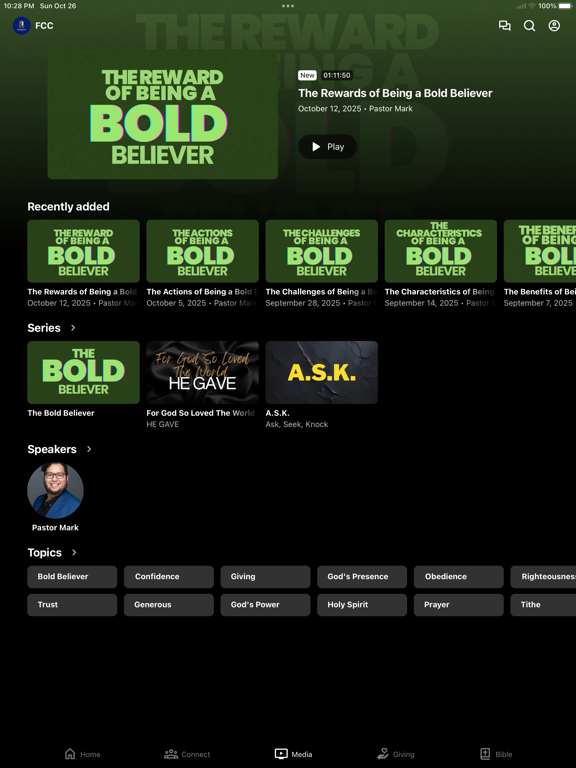 Fortified City Church iPad screenshot 3 - Education app