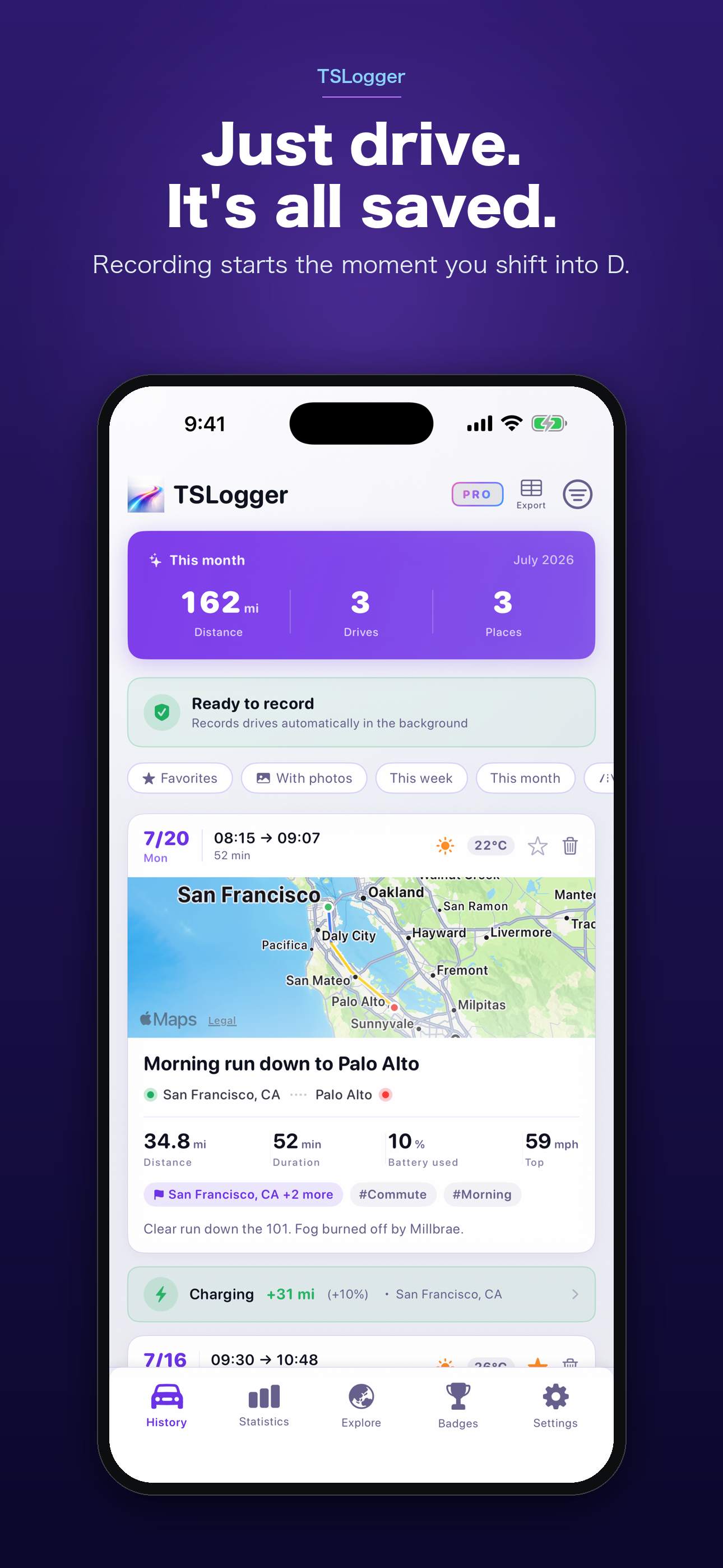 Drive Log for Tesla - TSLogger screenshot 2