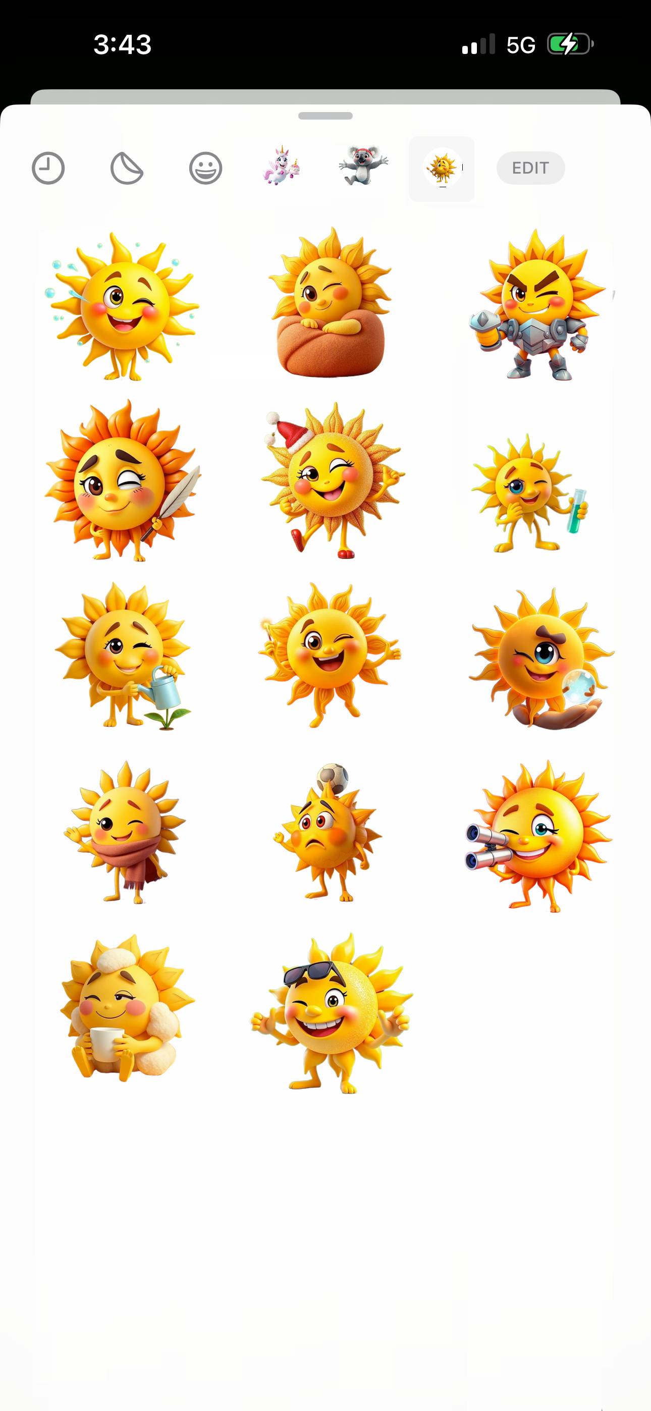 Winking Sun Stickers screenshot 3