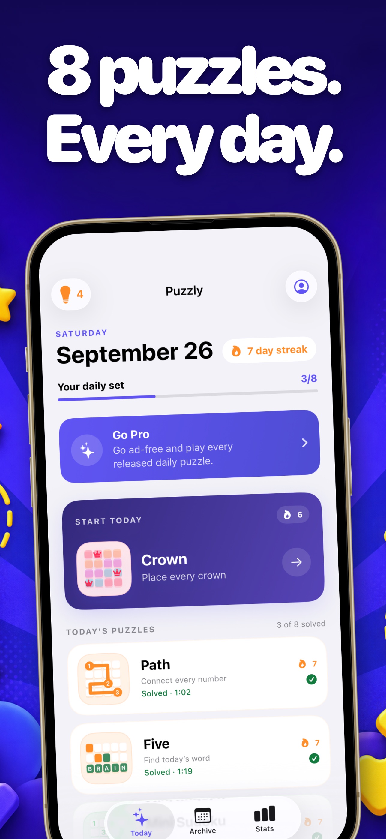 Screenshot 1 of Puzzly: Daily Puzzle Games