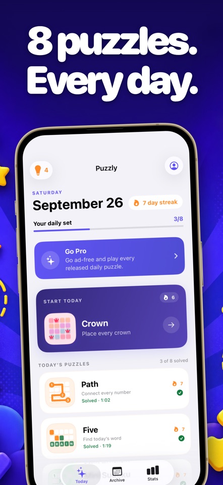 Puzzly: Daily Puzzle Games screenshot 1
