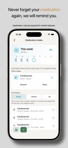 Headmate: Headache diary screenshot
