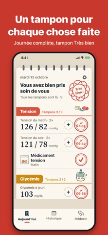Carestamp: Tension et glycémie 3