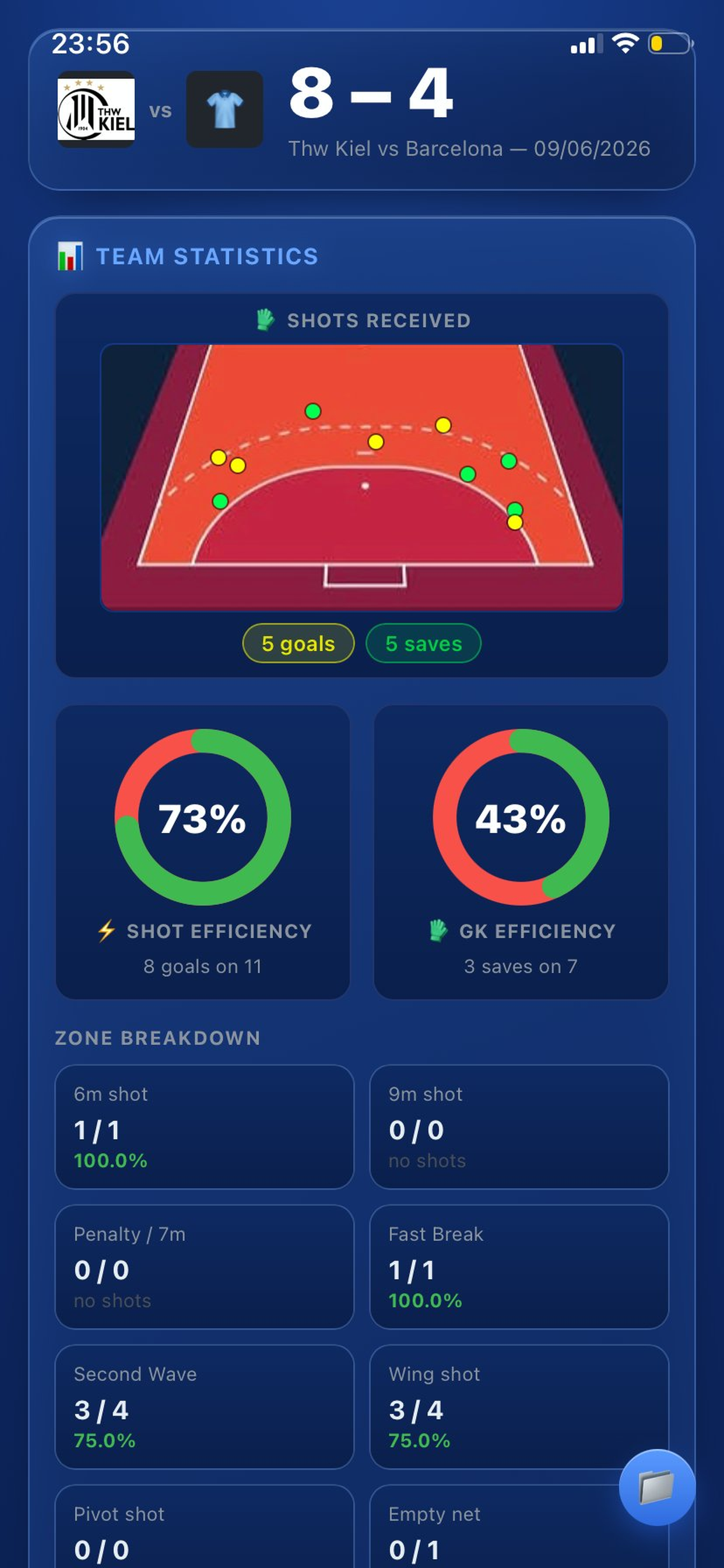Handball Match Stats screenshot 3