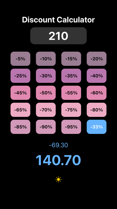 Discount % Calculator Screenshot