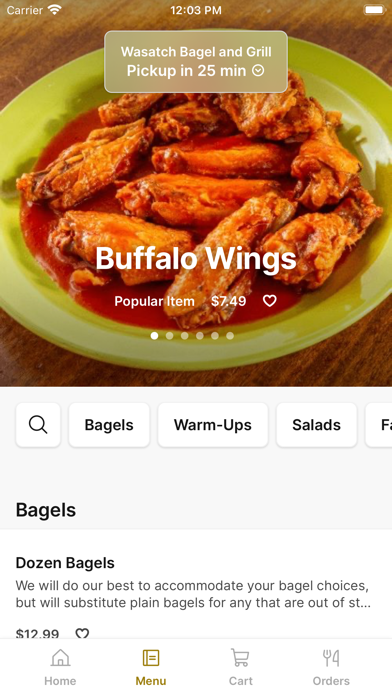 Wasatch Bagel and Grill iPhone screenshot 2 - Food & Drink app