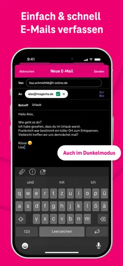 Screenshot von Telekom Mail – E-Mail App auf dem iPhone 5