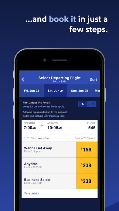 Southwest Airlines Screenshot