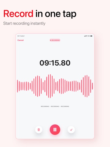 Audio Recorder & Voice Memos iPad screenshot