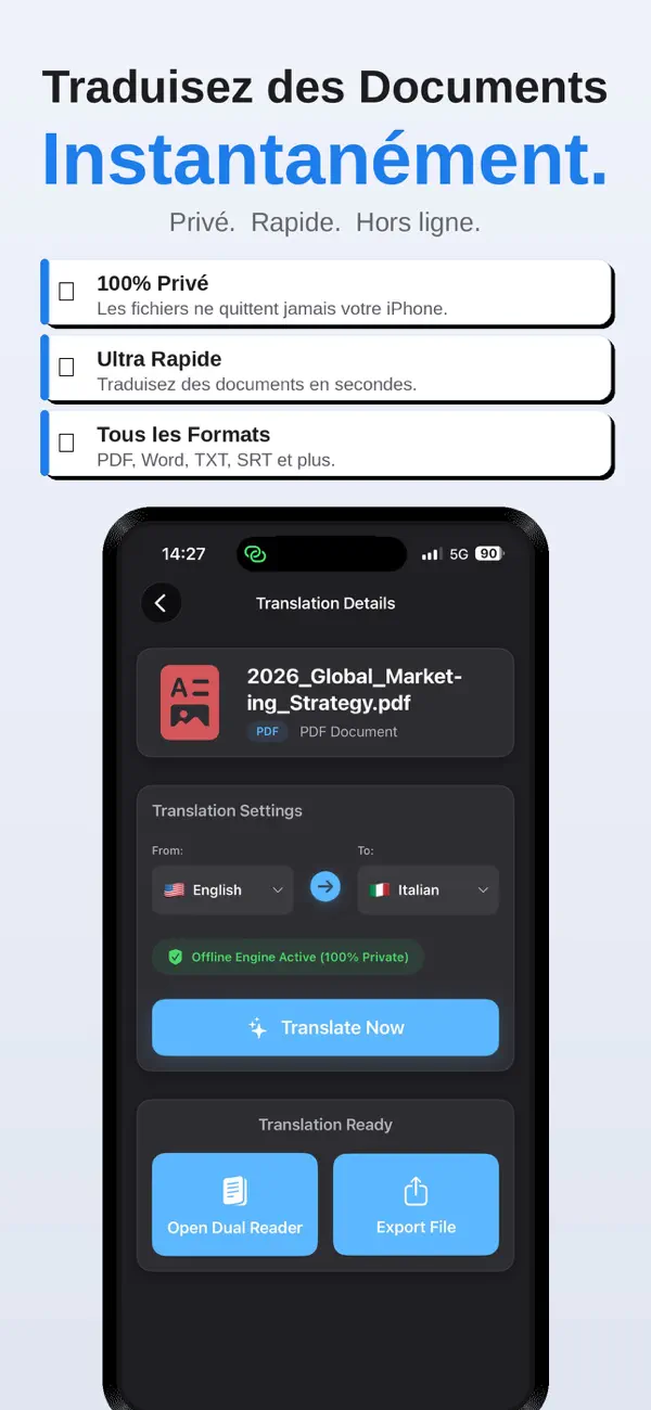Screenshot #1 pour Traducteur Docs: PDF, Word