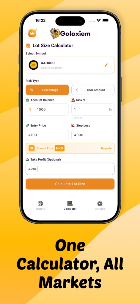 Lot Size Calculator - Galaxiem - Finance App | MWM