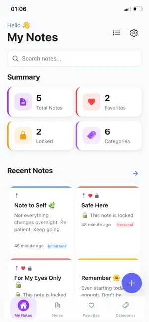 Notesa – Safe Notes & Quick screenshot 1