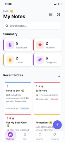 Notesa – Safe Notes & Quick Screenshot 1 of 5