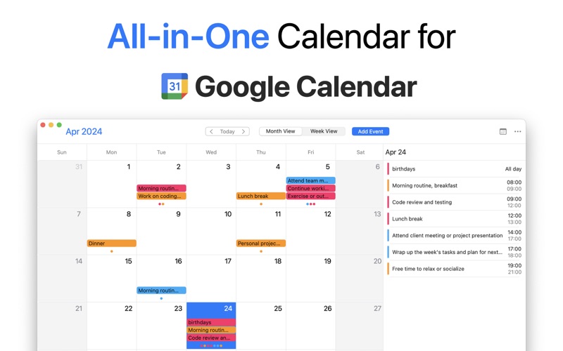 Screenshot #2 pour Calendar for Google Calendar