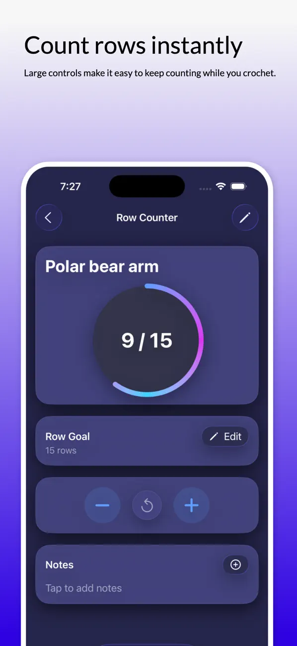 Screenshot #2 pour YarnTally - Row Counter