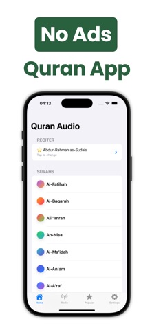 Quran Audio iPhone screenshot