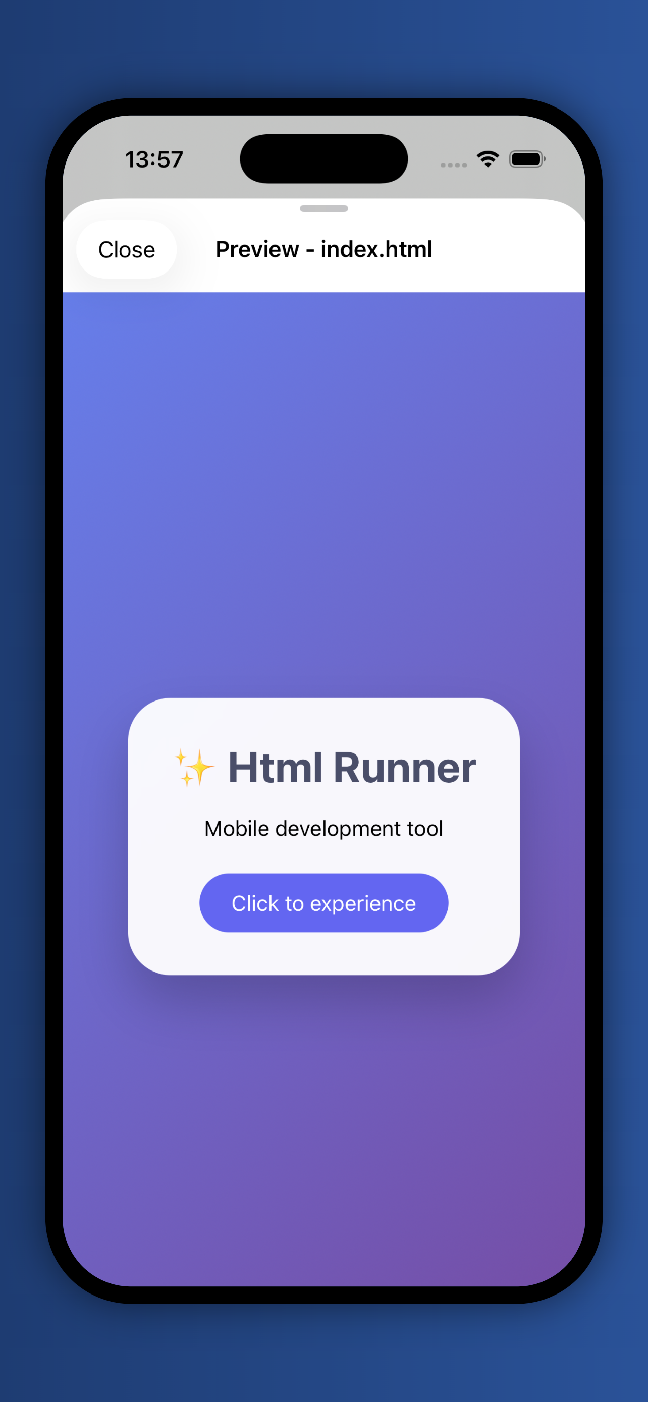 HTML Runner: Live Preview